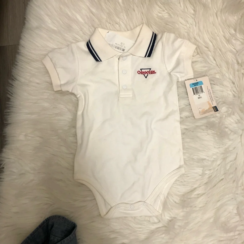NWT Oshkosh Top + Tommy Hilfiger Baby Pants 12-18 months
